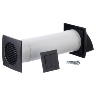 LIRAST Ø 100mm VMC Double Flux Complet avec Interrupteur - Récupérateur de Chaleur - Anthracite Ventilation Extracteur dAir Repartiteur de Chaleur - Axial