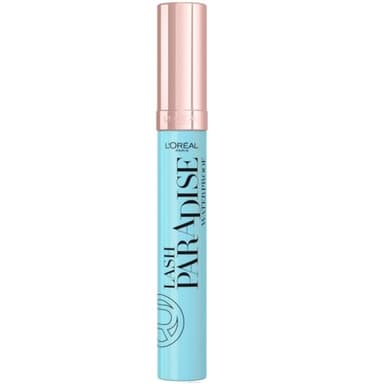 L'Oréal Paris - Mascara Volume Waterproof - Convient aux Yeux Sensibles - Formule à l'Huile de Ricin Nourrissante - Lash Paradise - Teinte : Noir Waterproof - 6,4 ml