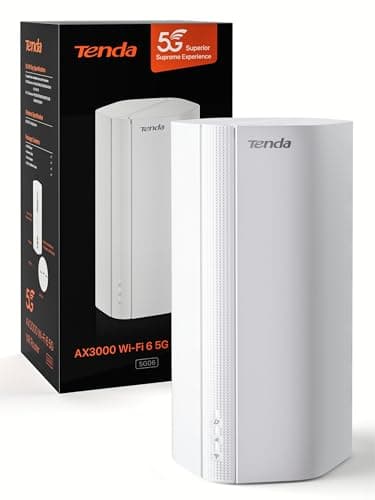 Tenda 5G06 Routeur 5G Carte SIM Double SIM, Box 5G/4G LTE, Wi-FI 6 AX3000, Port Gigabit 2,5G, Plug & Play, Jusqu’à 160 appareils, Contrôle Parental, WPA3, Mesh WiFi+