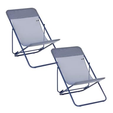 Lafuma Lot de 2 Transats pliants Multi-Positions - Maxi TRANSAT