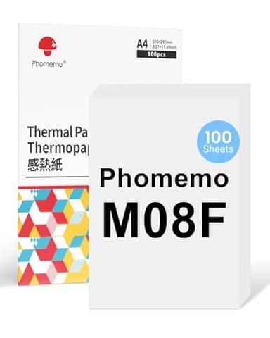 Phomemo M08F A4 Thermique Papier Compatible Avec Phomemo M08F M08D M832 M832D M833 M834 Q302 Imprimantes Mobile Portables pour Voyage, Maison, Photo, 100 feuilles