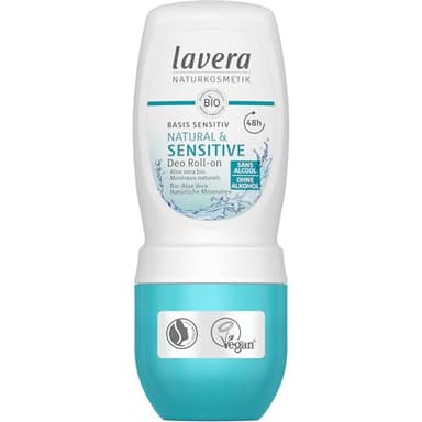 lavera Déodorant roll-on à base d'aloe vera bio pour peaux sensibles - Végétalien - Cosmétique naturel - Minéraux naturels sans aluminium - Formule sans alcool - Protection déodorante 48 h - 50 ml