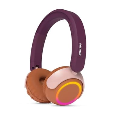 Philips TAK4200MP Casque Pliable Supra-auriculaire pour Enfants de la série 4200 - Volume limité, Partage Audio, câble 3,5 mm et USB-C Inclus - Violet Magenta