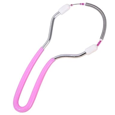 Épilation au fil outil d'épilation à ressort en acier inoxydable de 10, 4 x 5, 3 cm avec poignée confortable épilateur manuel portable pour le visage pour la lèvre supérieure le menton et les joues.