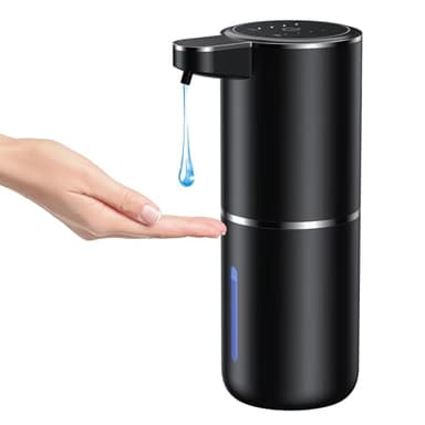 Fantictas 380 ML Distributeur de Savon Automatique, Distributeur Savon Automatique Mural, IPX5 étanche sans Contact Distributeur Savon avec Capteur Infrarouge pour Salle de Bain, Rechargeable par USB