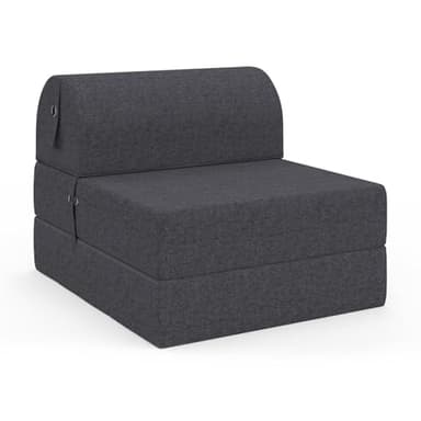 IDMarket - Chauffeuse Paloma en Tissu Gris Anthracite