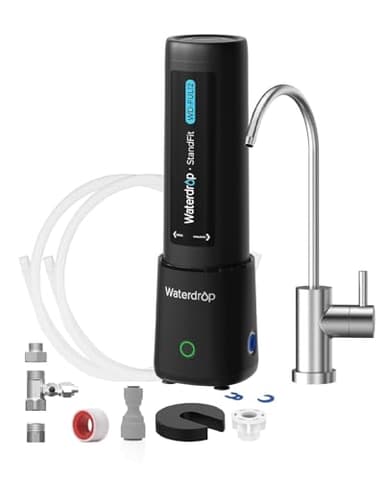 Waterdrop UL12B Système de Filtration d'Eau Sous Eau Avec Robinet, Pas de Perçage Nécessaire, Installation Facile, Réduit Les PFAS, Le Plomb, Le Chlore, Le Mauvais Goût et Les Odeurs, 11000 Gallons