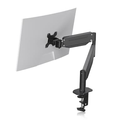 Suptek Bras de Moniteur Ultra Large, Bras de Moniteur Robuste pour écrans Ultra Larges jusqu'à 49 Pouces et 21kg, Support de Bureau Unique, Hauteur Pneumatique, Pince en C et œillet,Noir MD71L