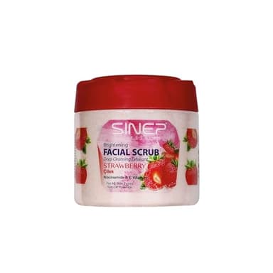 SINEP Gommage éclaircissant professionnel pour le visage et le corps - Traitement exfoliant à l'extrait de coco et à la niacinamide pour une peau éclatante - 400 ml (400 ml, fraise)