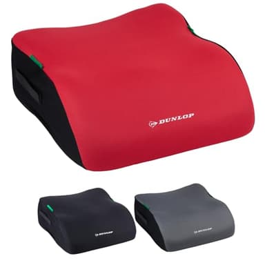 Dunlop Réhausseur Voiture Enfant - Réhausseur Sièges Auto ECE R129 - Siège Auto 3 Ans Ergonomique - Réhausseur Avec Housse Lavable - Siège Auto Pour Enfants 135-150 cm - Rouge