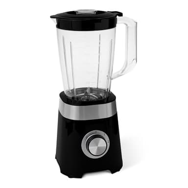 Amazon Basics Mixeur de cuisine avec pichet en plastique de 1.5 l, 600 W pour faire des smoothies et piler de la glace, Noir