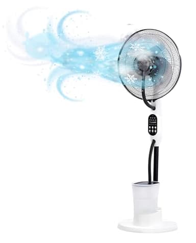 O'FRESH Ventilateur brumisateur d’intérieur silencieux 125cm avec position nuit - Rafraichit instantanément la pièce - La brumisation apporte une fraicheur suplémentaire