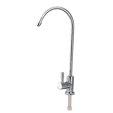 Nikou Robinet d'évier en acier inoxydable 1/4" chromé à osmose inverse RO Filtre à eau potable Robinet à osmose inverse Robinet de cuisine Robinet d'évier Système de filtration d'eau