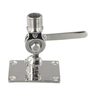 DAZZLEEX Support de base réglable pour antenne radio VHF marine en acier inoxydable 316 double support pivotant pour bateaux compatible avec les antennes standard de 2,5 cm