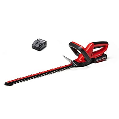 Einhell Taille-haies sans fil GE-CH 1846 Li Kit Power X-Change (18 V, 2,0 Ah, Longueur de coupe 46 cm - Longueur de lame 52 cm, Epaisseur de coupe 11 mm) Livré avec Batterie 2,0 Ah et Chargeur