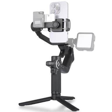 FeiyuTech SCORP Mini-P [Officiel] Stabilisateur Smartphone, 3 Axes Gimbal Telephone pour iphone 16 Pro Max Android, pour vidéo VLOG, Youtube et TikTok avec poignée arrière,Noir