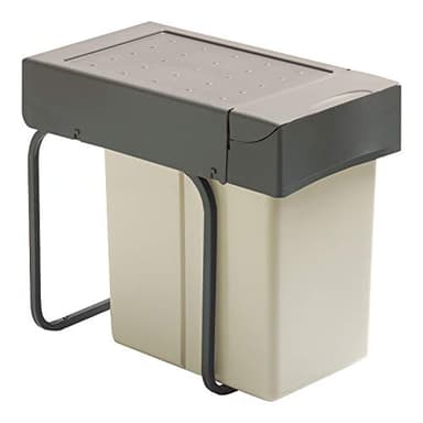 Poubelle de cuisine coulissante - 1 bac - 21 l - Nombre de seaux : 1 - Décor : Gris - Contenance : 21 L - Pour caisson de largeur : 300 mm - Hauteur : 398 mm - Profondeur : 450 mm - Largeur : 255 mm