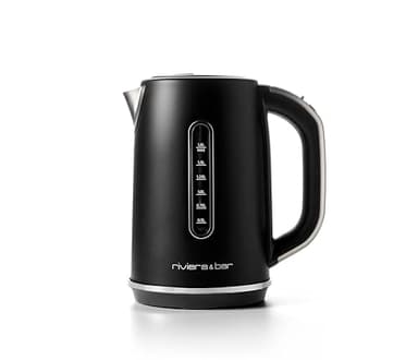 riviera&bar Bouilloire Expert Alma - 1,8L avec Sélection Température Précise, Écran LCD, Maintien au Chaud, Mode Thé Exclusif, Filtre Antidépôt Amovible - 2200W - Noir