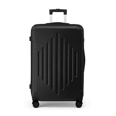 LEADZM Valise Cabine Rigide en ABS Léger, 4 roulettes Spinner, Coins Renforcés, Serrure à Combinaison, ABS avec Coins Renforcés - Bagage Cabine/Soute - Noir, M/55cm
