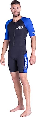 CRESSI Tiburon Man Shorty Wetsuit 2mm - Combinaison de Plongée Courte Hommes pour la Plongée, la Natation et Les Sports Aquatiques, Néoprène/Elastane Ultra-Extensible, Noir/Bleu, XXL/6
