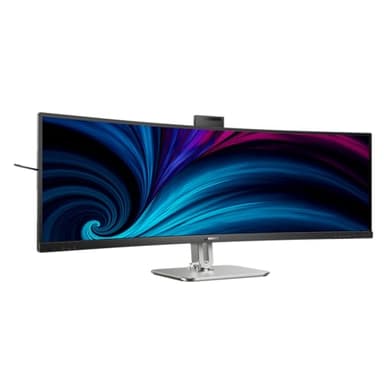Écran Philips 49B2U6900CH - Écran incurvé de 49 Pouces DQHD, Webcam, Microphone, RJ45, Hauteur réglable (5120x1440, HDMI, DisplayPort, USB-C, hub USB) Noir