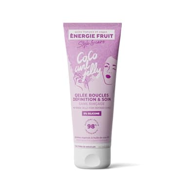 ENERGIE FRUIT Coco Curl - Gelée Soin Définition Boucles Sans Rincage - Anti-Frisottis & Sans Effet Carton - Cheveux ondulés à bouclés - Huile de coco BIO - 98% Origine Naturelle - 200ML