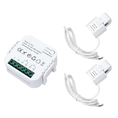 AMIUHOUN Compteur D'Énergie Tuya Smart Life ZigBee Bidirectionnel 2 Canaux avec Pince CT App Moniteur Énergie Solaire, 80A, 110V 240VAC Facile à Utiliser