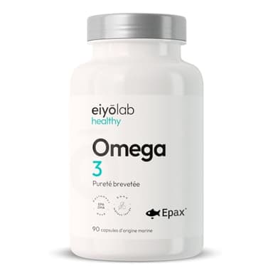 Oméga 3 EPAX® | Huile de Poissons Sauvages 2000 mg | Riche en Acides Gras 800 mg EPA + 600 mg DHA pour 2 Capsules | Huile Pure et Concentrée avec Antioxydants Naturels | 90 Capsules Molles | Eiyolab
