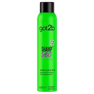 GOT2B – Shamp'Sec - Shampoing Sec Express – Fraîcheur Extra – Parfum 24H – Rafraîchis instantanément les cheveux - Formule Végane – Sans Résidus Blancs – 200 ml