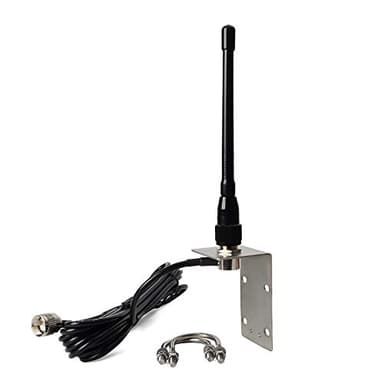 UAYESOK VHF Base d'antenne Radio Marine Caoutchouc avec Câble RG-58 de 5 m et Connecteur PL259 avec Support en L et Boulons en U en Acier Inoxydable