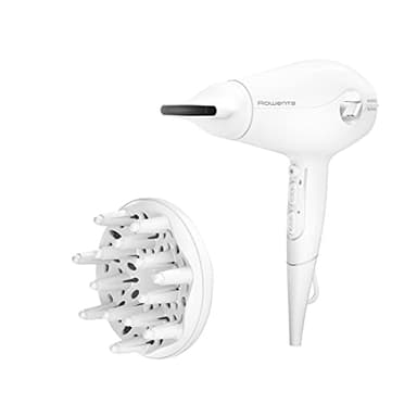 Rowenta Sèche-cheveux, Moteur hybride haute performance de 2400 Effiwatts, Booste le volume naturel des cheveux, Concentrateur fin de 8 mm, Diffuseur, Volumizer CV6130F0