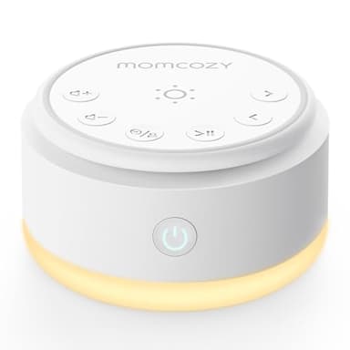 Momcozy Machine à Bruit pour Bébé - 20 sons Apaisants et Lumière Tactile, Portable, Bruit Blanc pour Enfants et Adultes, Minuterie de Sommeil et Rappel | Compagnon de Voyage Idéal (Jaune)