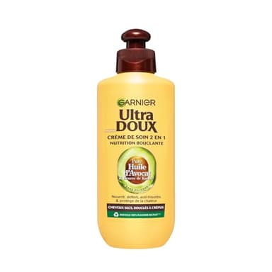 Garnier Ultra Doux Pure Huile d'Avocat & Beurre de Karité pour Cheveux Secs, Bouclés à Crépus - Crème de Soin 2-en-1 Nutrition Bouclante - Homme & Femme - 200ml
