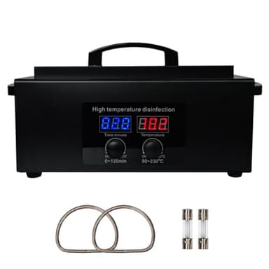 Stérilisateurs d'outils, stérilisateur d'autoclave de stérilisation à haute température de 8L 220°C pour la clinique dentaire du salon d'ongles et l'utilisation domestique personnelle (Noir 4)