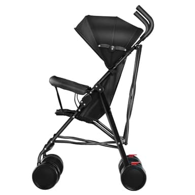 Poussette 3 en 1, Poussette Canne, Trio, Poussette Bebe, Landau Bébé, Accessoires, Adaptateurs Universels, Grandes Roues, 25kg, panier spacieux-D-noir