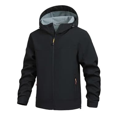 Bastwahl Blouson Homme Hiver Chaud Ski Polaire Montagne de Ski Zippé Outdoor D'hiver Veste Blouson avec Capuche Amovible Militaire Softshell Randonnée Fonctionnel Parka Montagne pour Voyage
