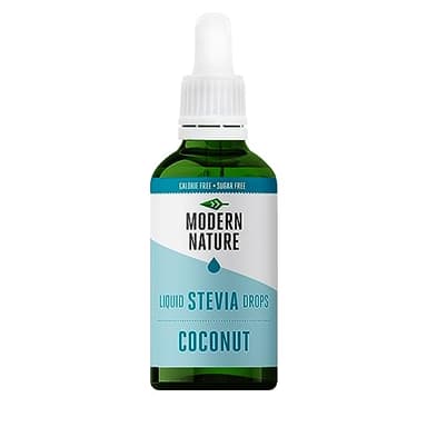 Modern Nature Gouttes de Stevia Liquide - Saveur de Noix De Coco – Zero Calories et Sans Sucre – Flavour Drops pour l'Eau, The, Protein, Yogourt – Keto Stevia Drops Edulcorant Alternative Saine 100ml