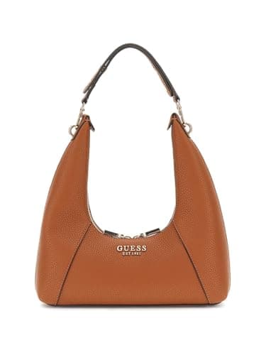 GUESS Sac à bandoulière Calista avec fermeture éclair pour femme, caramel, taille unique