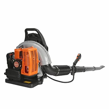 Wilitto Souffleuse à gaz puissante pour sac à dos, 665 CFM - Souffleur à feuilles à gaz - Moteur 2 temps - Multifonction - 63 cm³ - Haute résistance - Orange