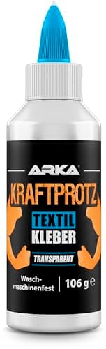 Colle textile - colle pour tissus à base d'eau - résistant au lavage en machine & au repassage - sèche en transparence - KRAFTPROTZ - 100 ml / 106 g - idéal pour les textiles les plus divers