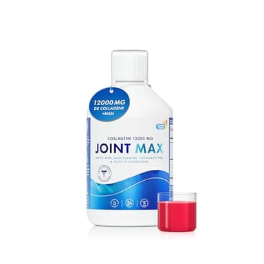 Swedish Nutra - Complément liquide Joint Max - 500 ml 20 jours d'approvisionnement | Collagène hydrolysé pur (types I II et III) glucosamine MSM chondroïtine curcuma et acide hyaluronique pour