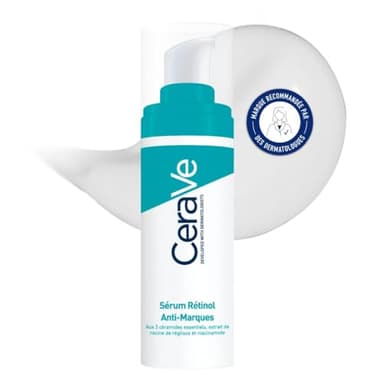 CeraVe - Sérum Retinol Anti-Marques - Réduit l'Apparence des Marques Post-Acné - Rétinol + Racine de Réglisse + 3 Céramides - Peaux à Imperfections - 30 ml