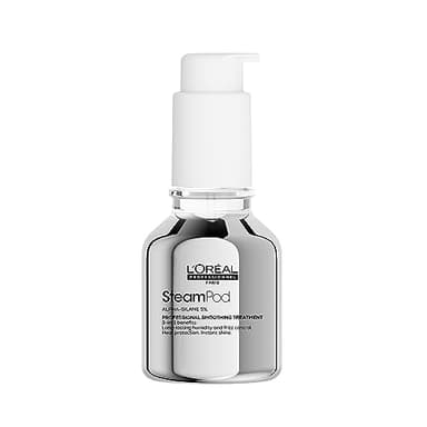 L'OREAL PROFESSIONNEL - Serum SteamPod - Soin Lissant Thermoprotecteur - Protège Jusqu'À 230°C - Anti-Frizz & Anti-Humidité Extrême - Formule Anhydre Brevetée - Compatible Tout Lisseur - 50 ml