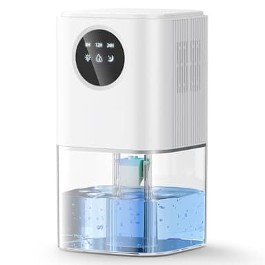 Deshumidificateur d'Air 6L/Jour, Deshumidificateur Électrique Compact avec Réservoir 3L, Écran Tactile, Contrôle Intelligent de l'Humidité 30-80%, Silencieux, pour Maison, Cave, Bureau 50㎡/150m³