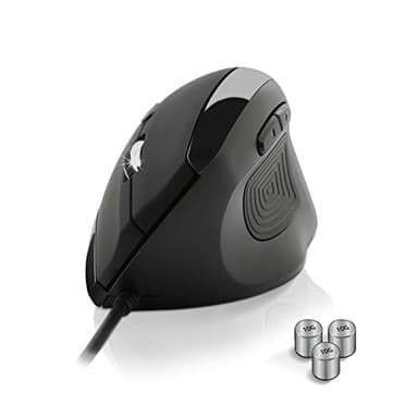 NEWWAY - Souris Verticale Filaire A3E Ergonomique - 3200 DPI - Repose Pouce, Main, Poignet Et Avant-Bras - Prévention Contre Les Syndromes De La Souris Et De L'Epicondylite - Poids Ajustable