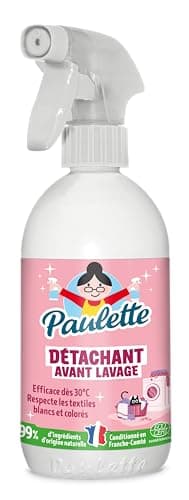 Paulette - Détachant Avant Lavage - Élimine Tous Types de Taches (Grasses, Protéinées, Oxydables) - 500 ml