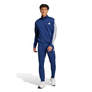 adidas Homme SPORTSWEAR BASIC 3 STRIPES TRICOT TRACKSUIT, Dark Blue, S