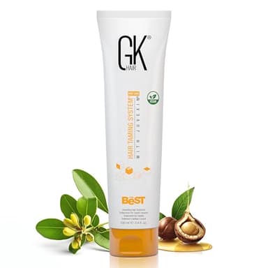 GK HAIR The Best Traitement capillaire lissant à la kératine - Lissage Bresilien professionnel complexe brésilien pour des cheveux soyeux et sans frisottis - Sans formaldéhyde (100 ml)
