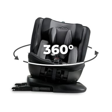 Kinderkraft XPEDITION I-Size 40-150 cm, Siège auto bébé 0 à 36 kg évolutif, Groupe 0/1/2/3, Isofix 360° pivotant, Têtière et largeur d'assise ajustable d'une seule main, Protections latérales, Noir