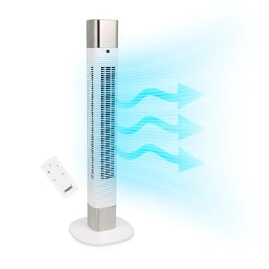 Princess ventilateur colonne silencieux - Hauteur 103 cm - 3 modes & 3 vitesses - Oscillation - Connecté - Blanc